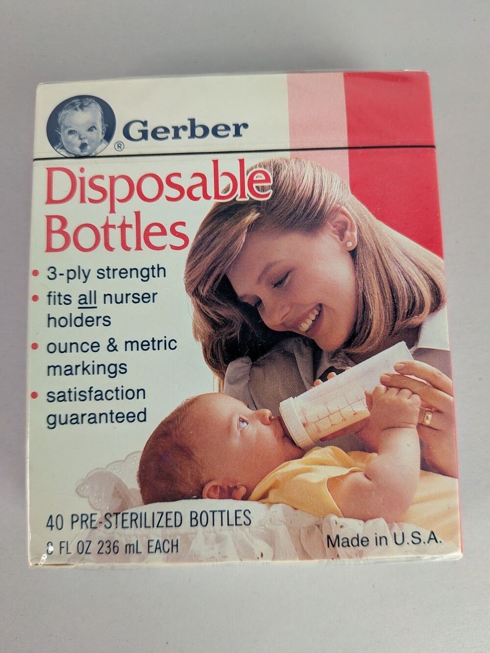 VTG Gerber Disposable Baby Bottles 40 Pack 1989 Movie TV Prop Nurser Holder USA